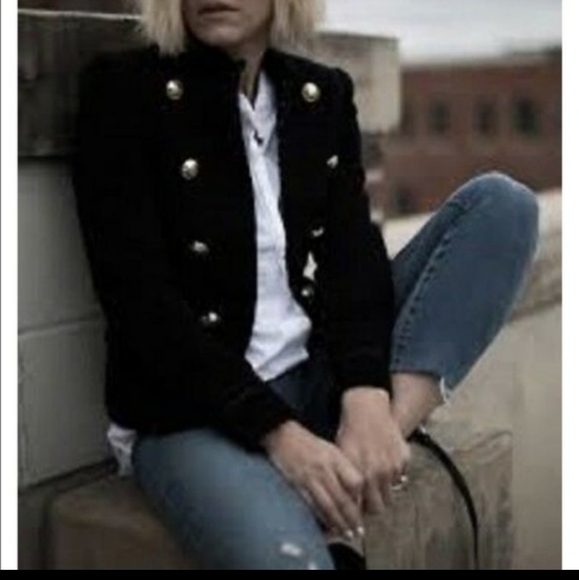 Romeo & Juliet Couture Jackets & Blazers - Romeo and Juliet Couture Ponte Style Knit Military Blazer